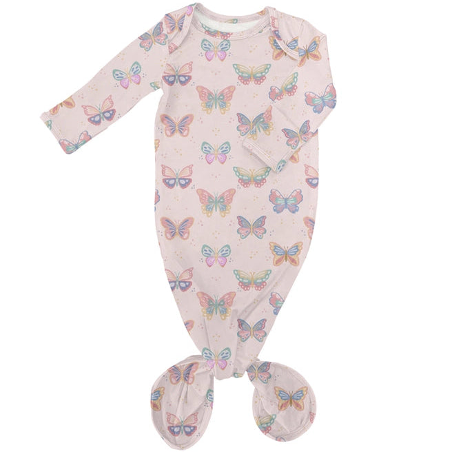 Goosies Butterfly Bliss Bamboo Knotted Infant Gown | 0-3M