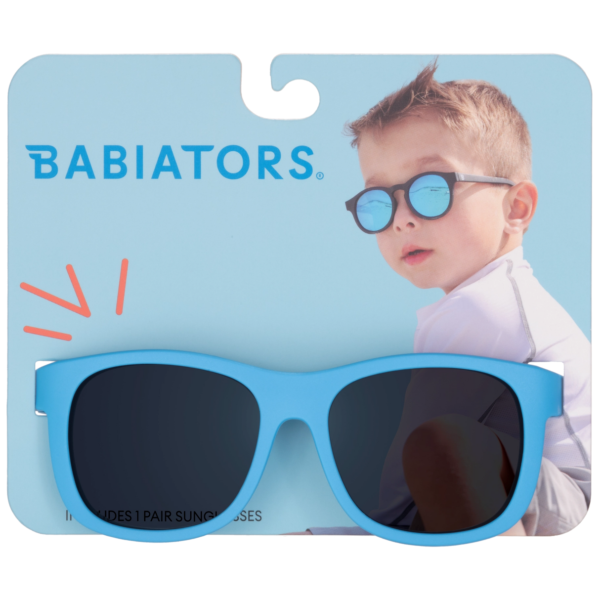 Babiators Sky Blue Navigator Kids UV Sunglasses | Hangtag