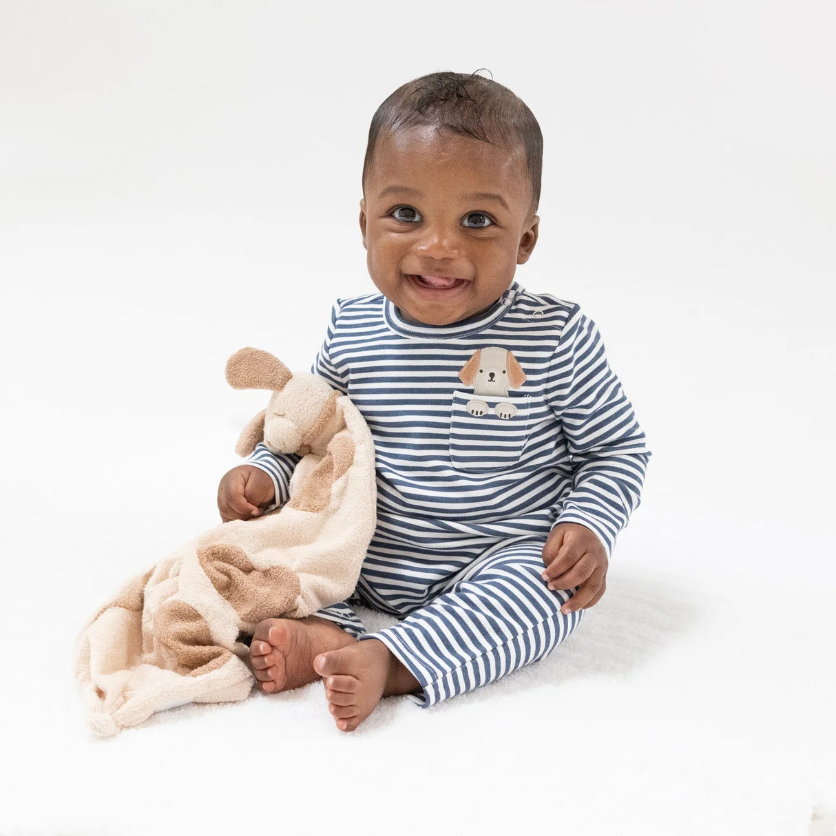Angel Dear Stripe Puppy Pocket Romper