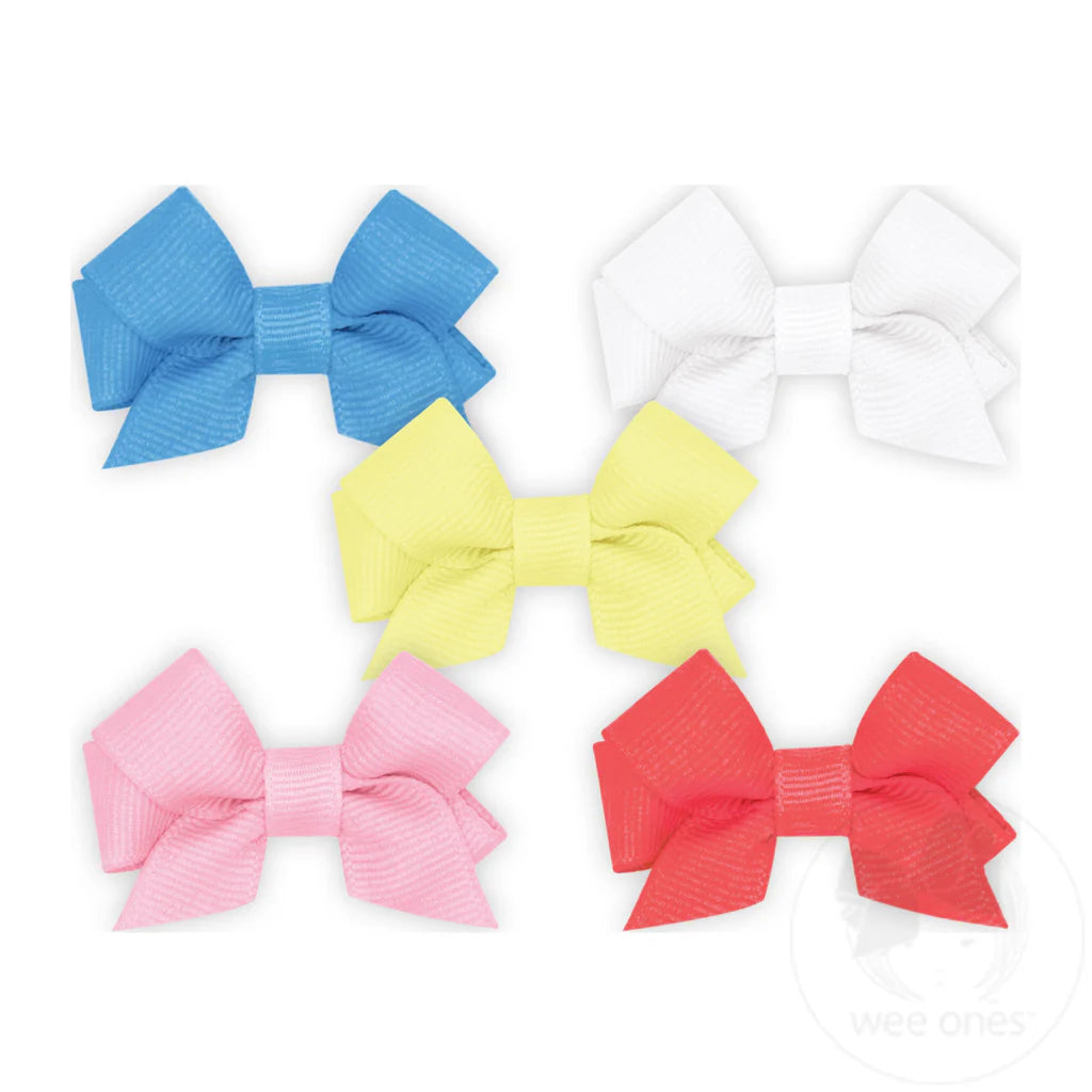 Wee Ones Blue Spring multipack 5 grosgrain bows