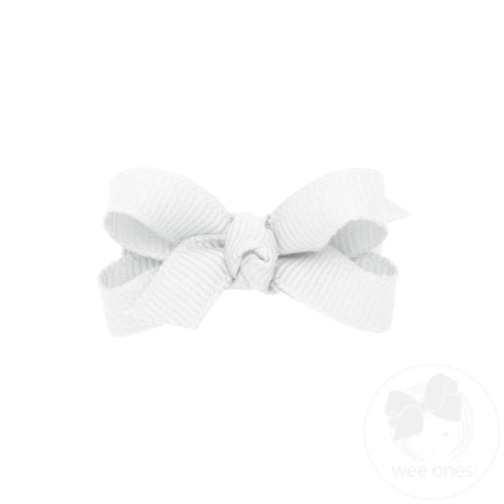 Wee Ones White Baby Grosgrain Knot Bow