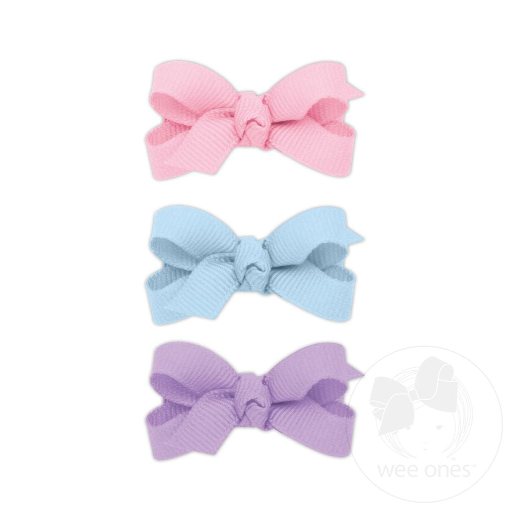 Wee Ones Baby Basic Grosgrain Bow Set of 3 | Knot Wrap