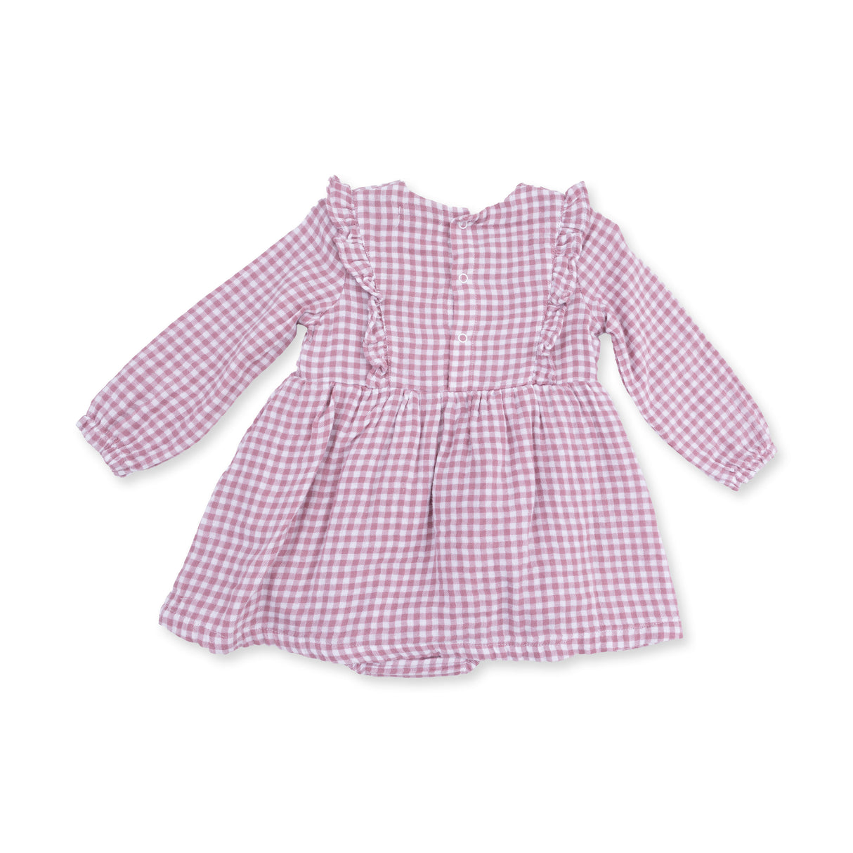 Angel Dear Berry Gingham L/S Ruffle Bubble with Skirt
