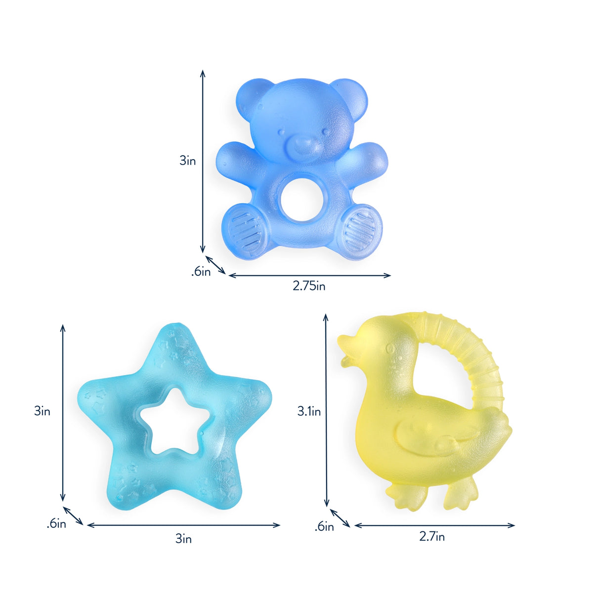 Bear Cutie Coolers - Water Filled Teethers (3 pack)