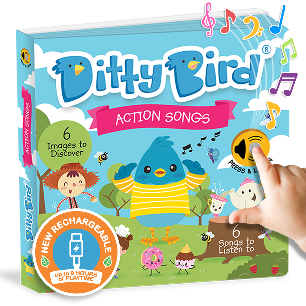 Action Songs Ditty Bird Musical Board Book | USB-C Rechargeable