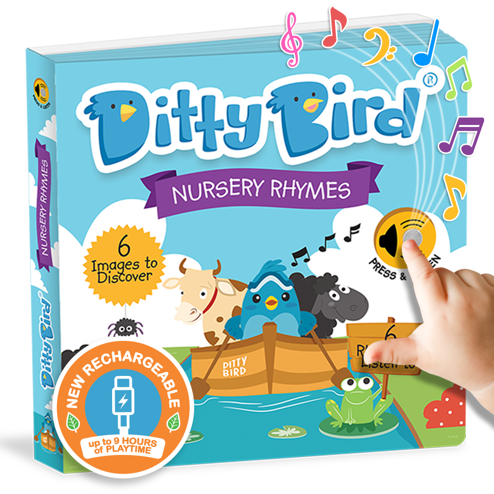 Nursery Rhymes Ditty Bird Musical Board Book | USB-C Rechargeable