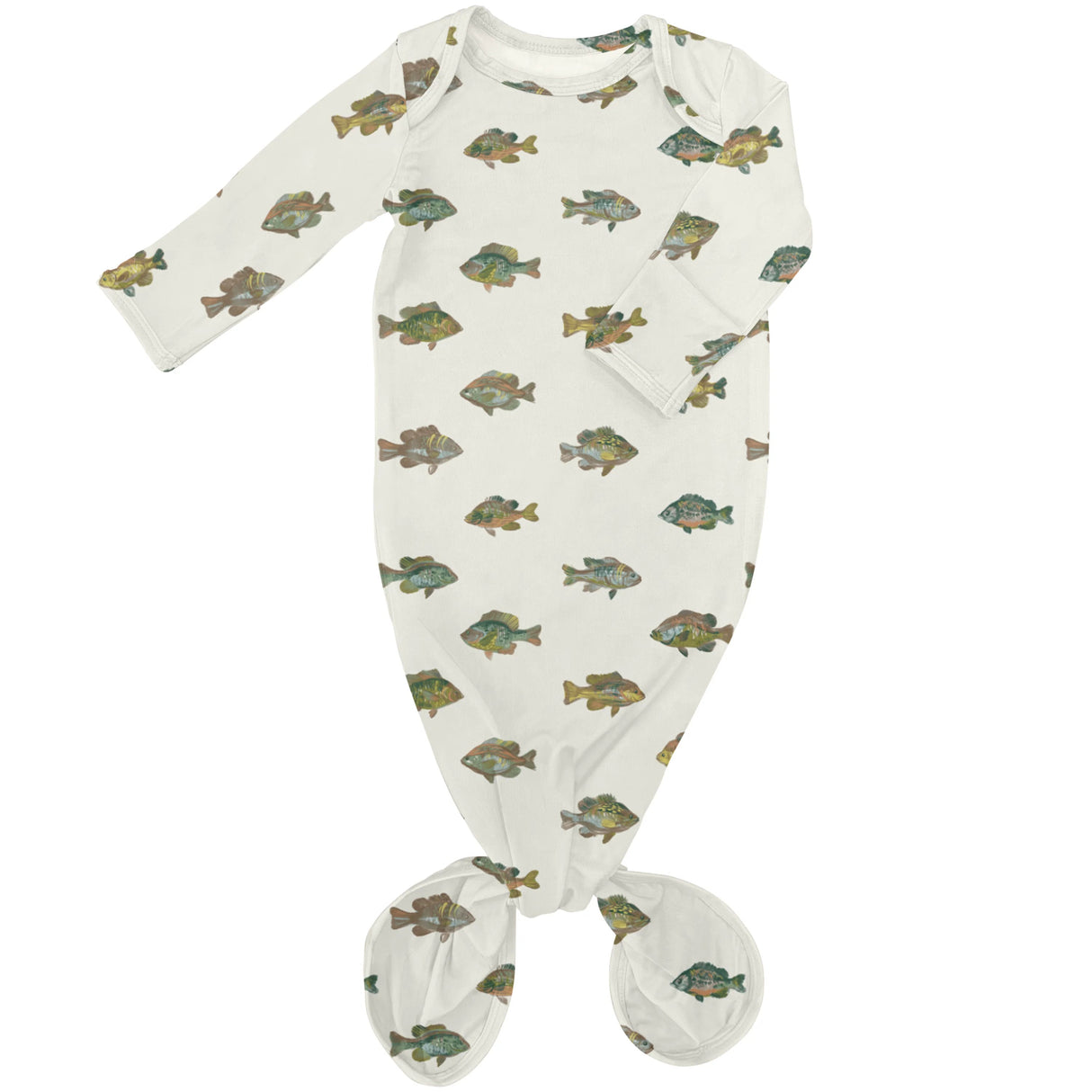 Goosies Lake Fish Bamboo Knotted Infant Gown | 0-3M