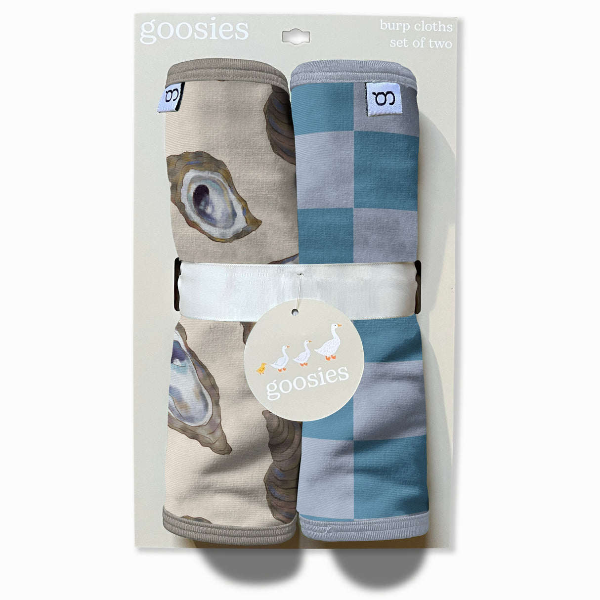 Goosies Oysters Bamboo Burp Cloths 2-Pack Set