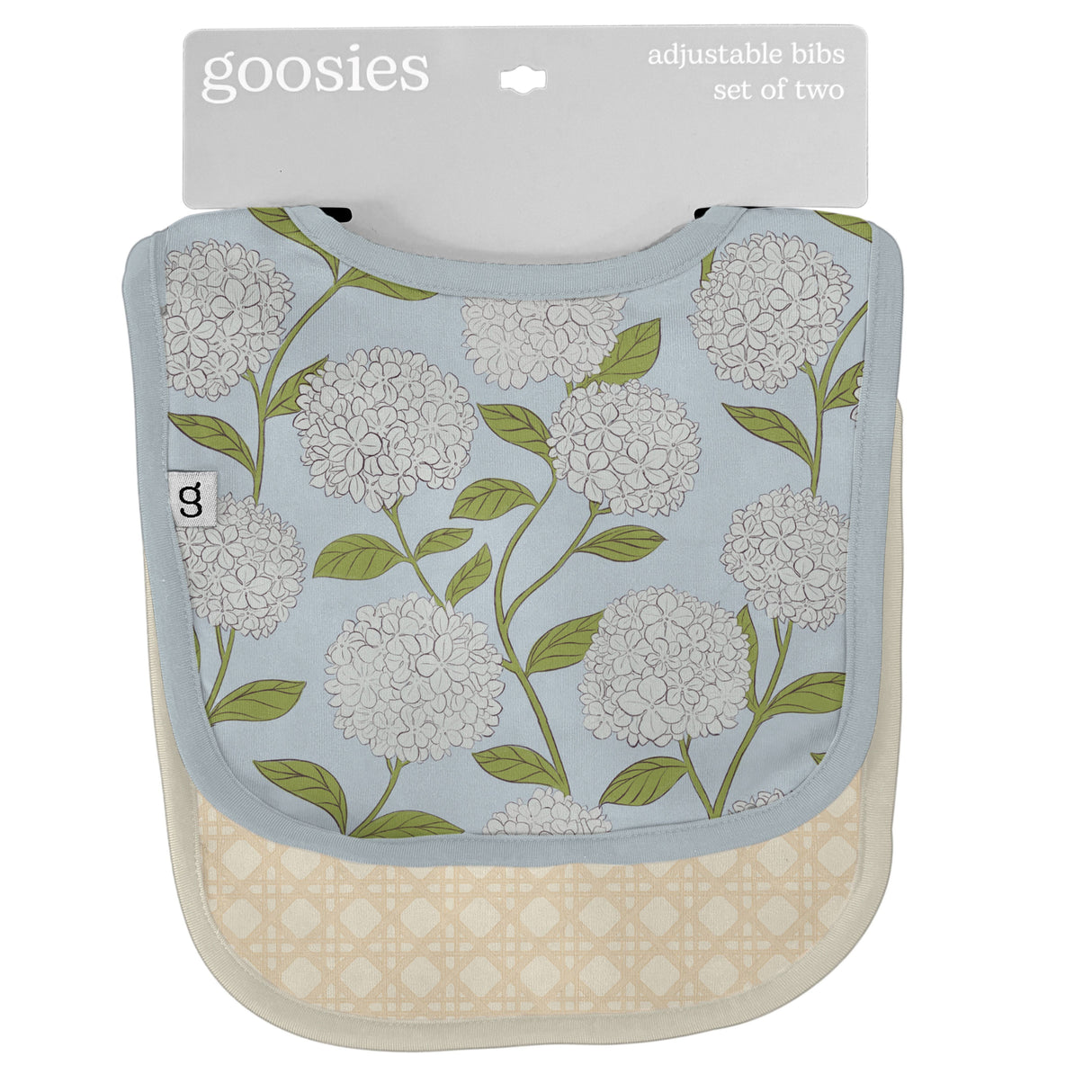 Goosies Hydrangeas Bamboo Bibs 2-Pack Set