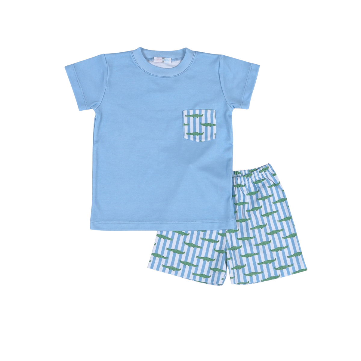 Baby Loren Bayou Kids Blue Pima Short Set