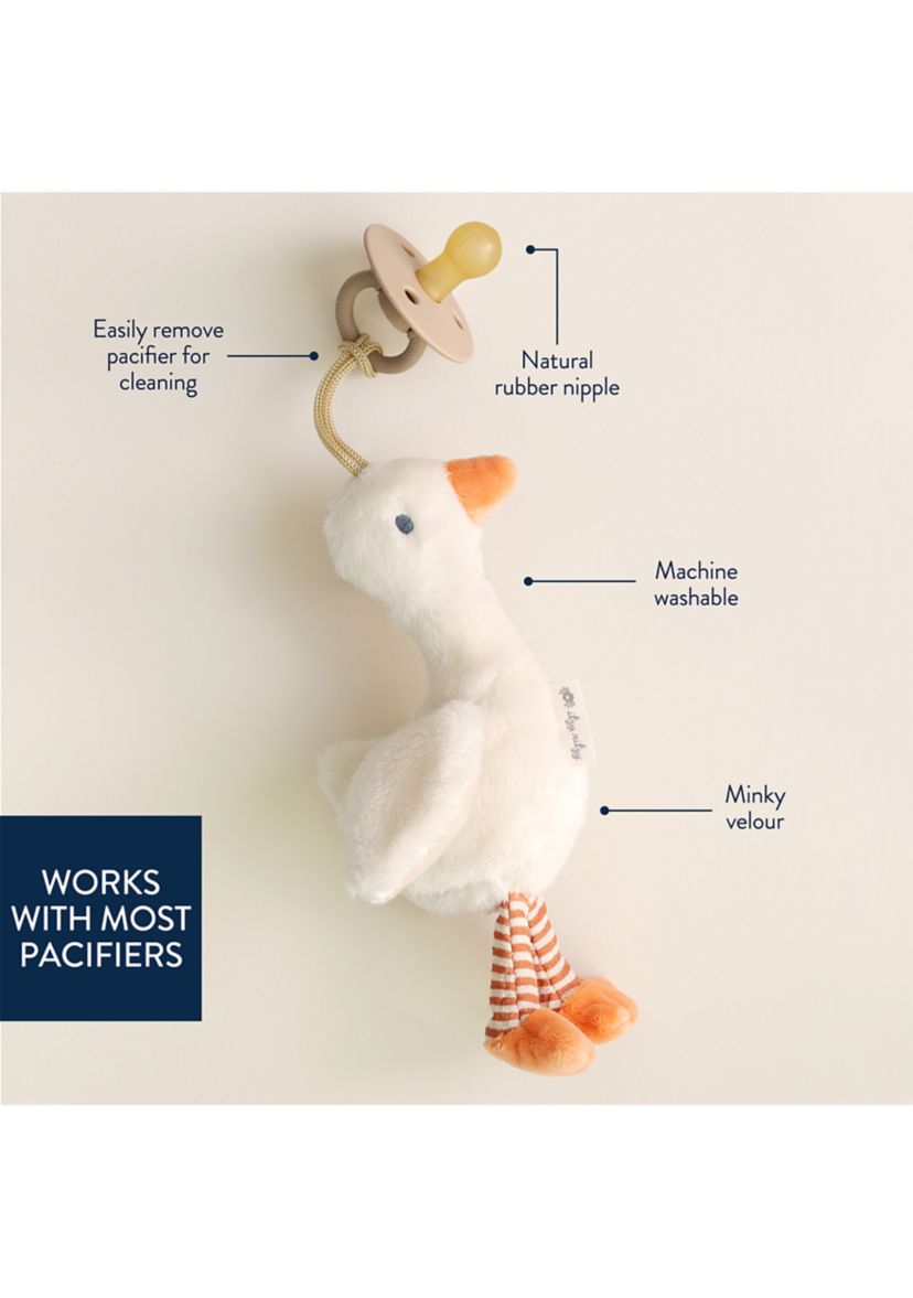 Itzy Ritzy Goose Bitzy Pal Natural Rubber Pacifier and Plush Toy