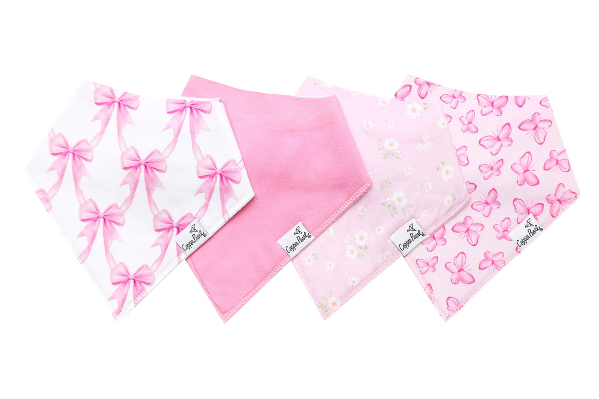 Copper Pearl Baby Bandana Bib 4-Pack Set | Bow My Gosh