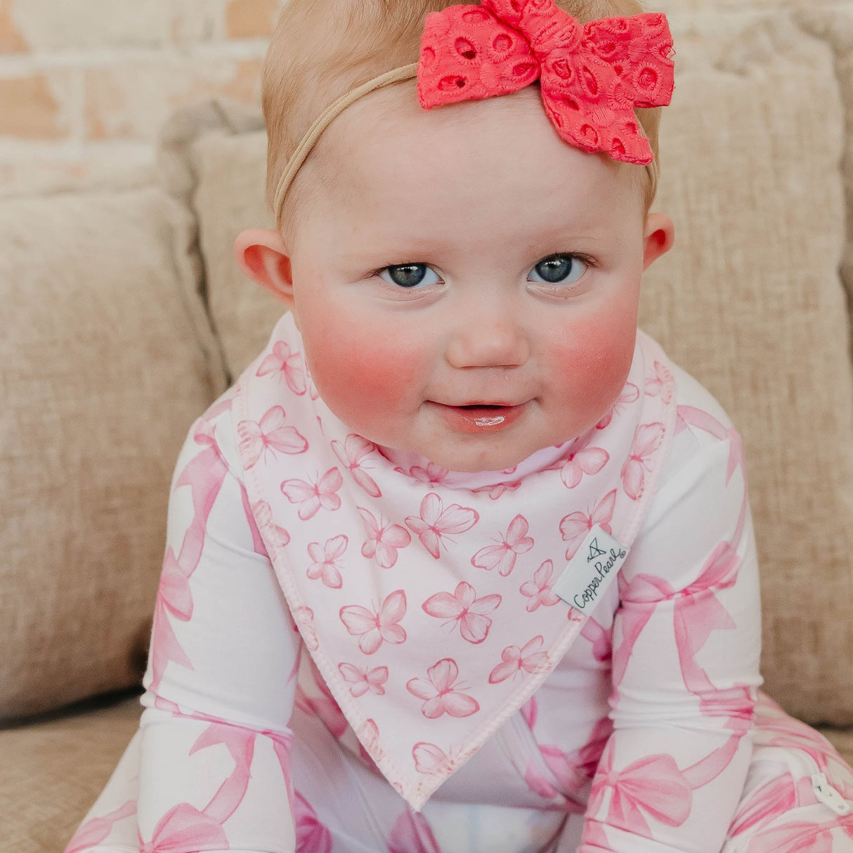 Copper Pearl Baby Bandana Bib 4-Pack Set | Bow My Gosh