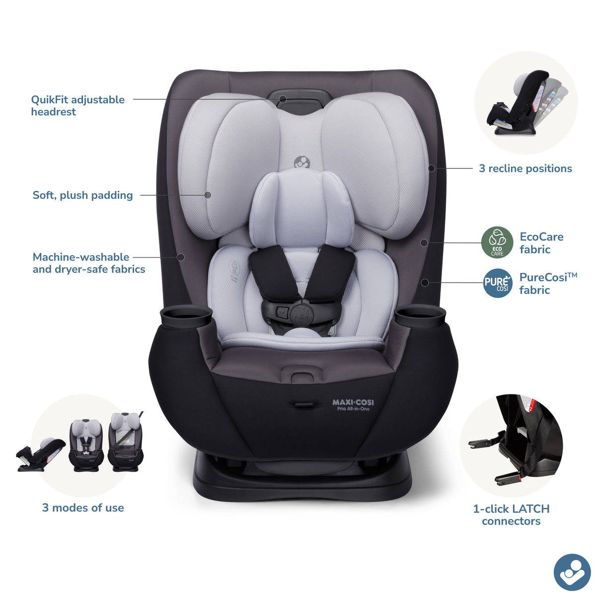 Maxi Cosi Pria All-in-1 Convertible Car Seat | No Shipping