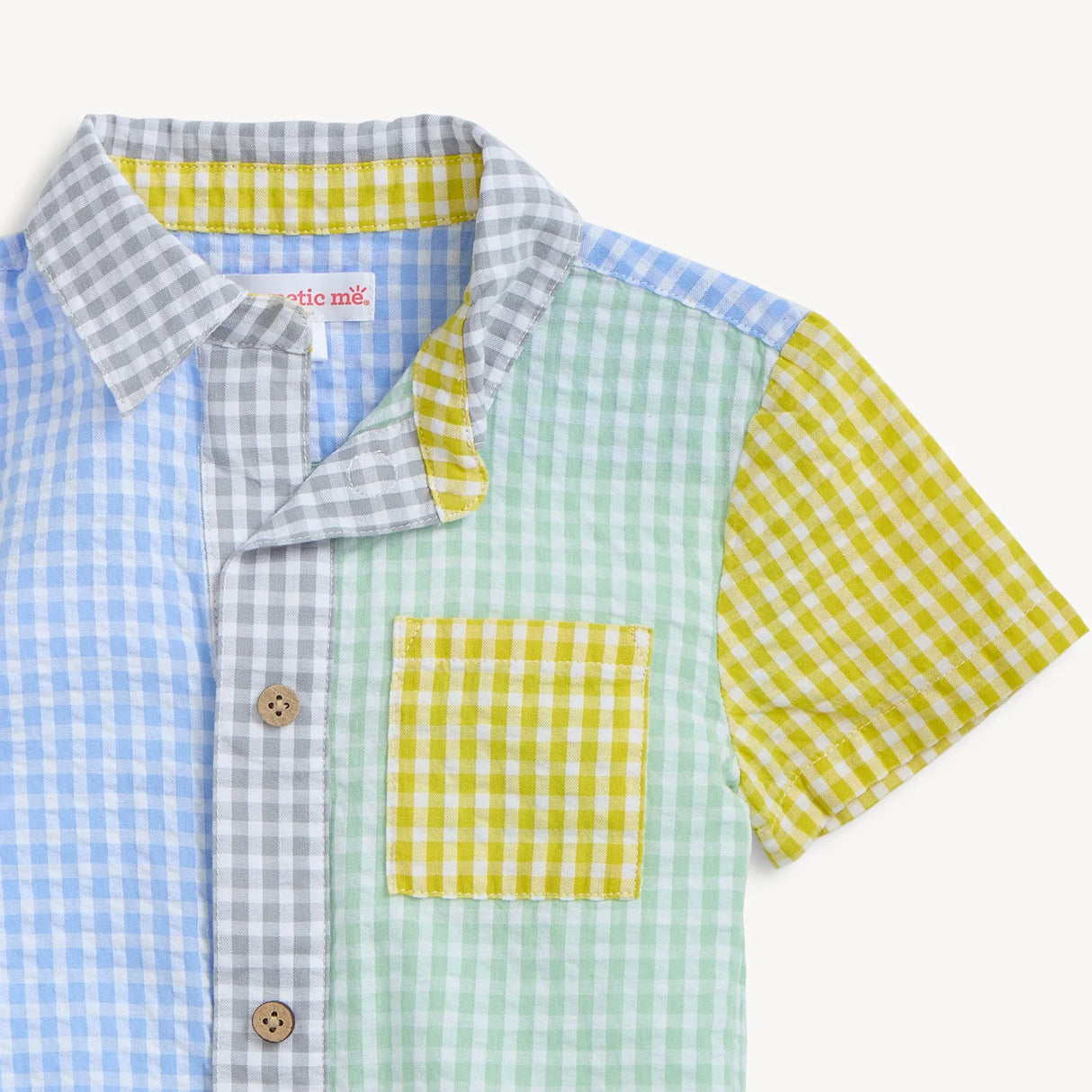 Magnetic Me Multi Gingham Woven Collar Shirt & Short Set