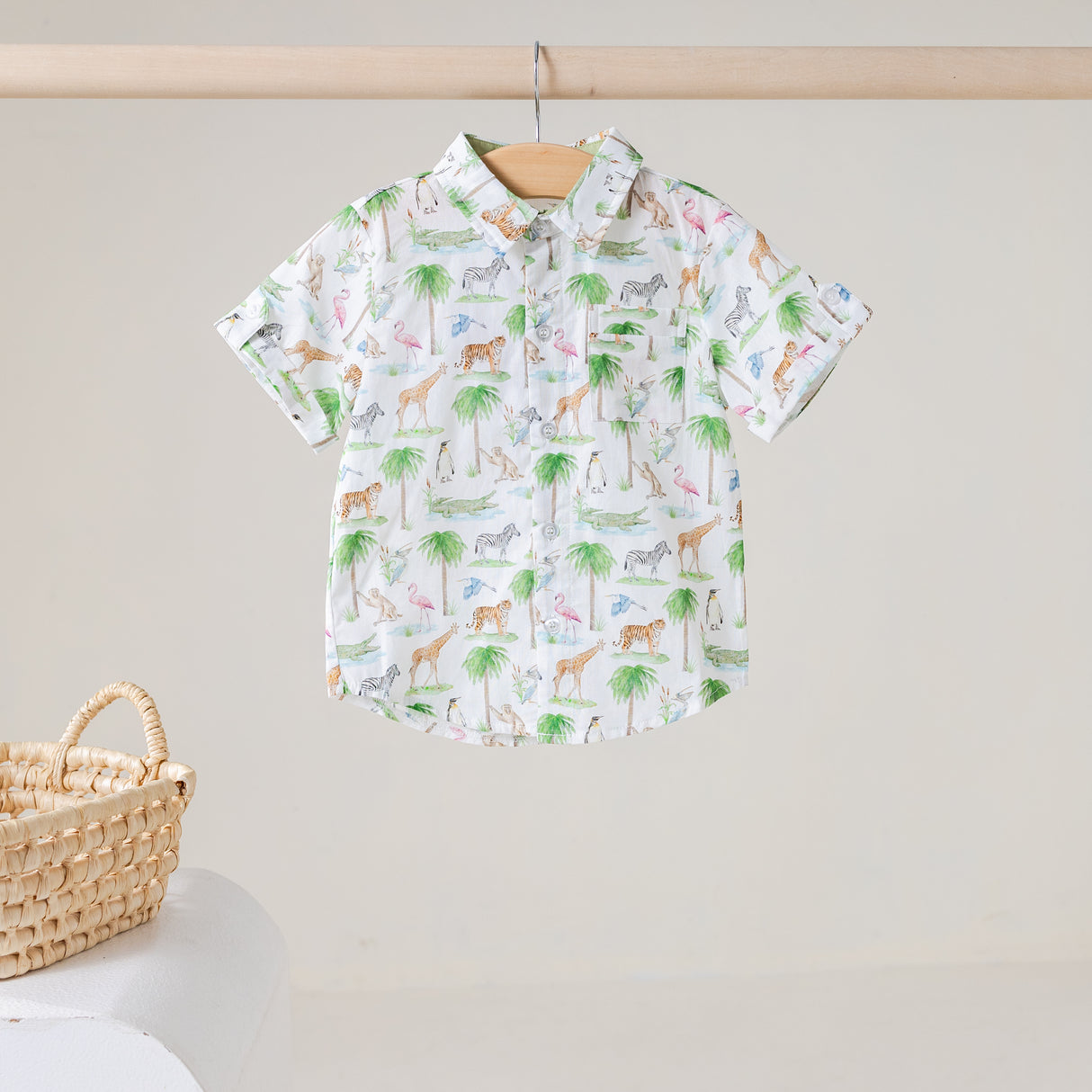 Nola Tawk Go Wild Short Sleeve Collared Shirt