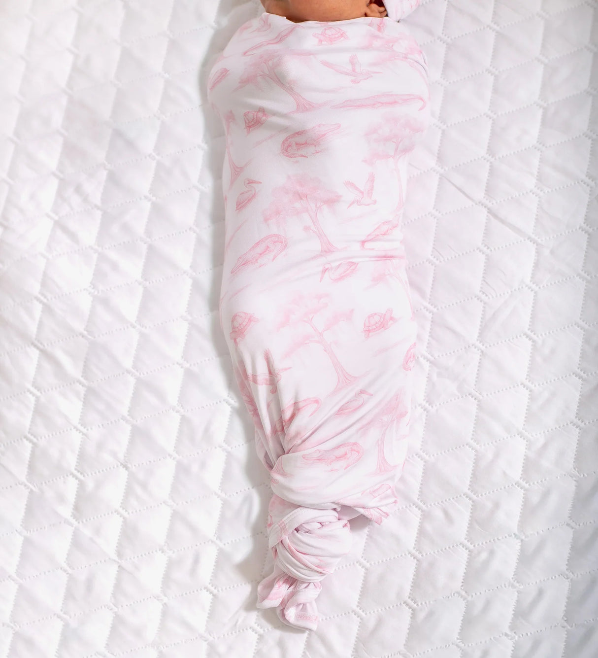 Pearls & Pelicans Pink Bayou Toile Bamboo Swaddle