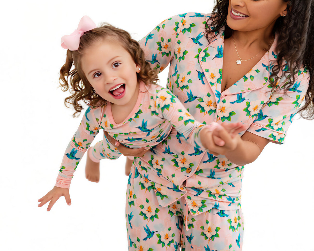 Pearls & Pelicans Bamboo Garden District Women's Short-Sleeve Shirt and Lounge Pants Set