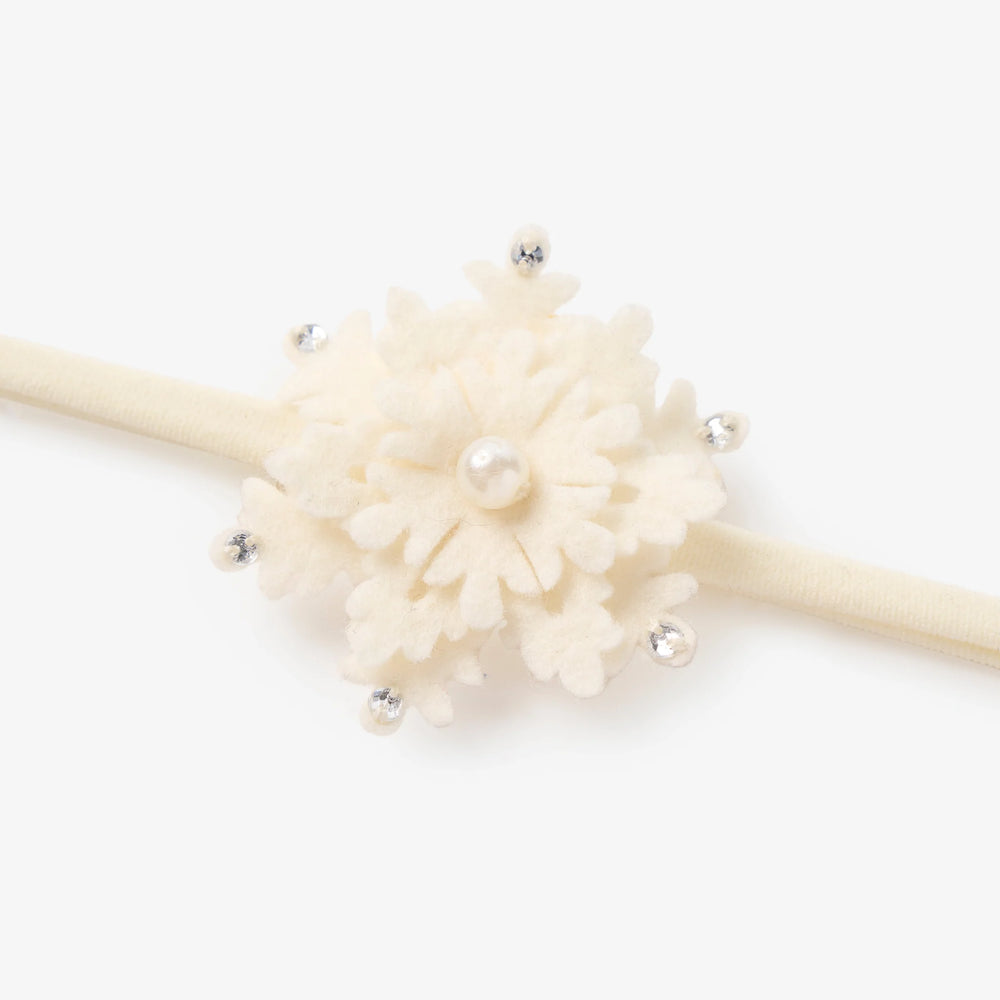 Elegant Baby Pearl Snowflake Baby Soft Headband