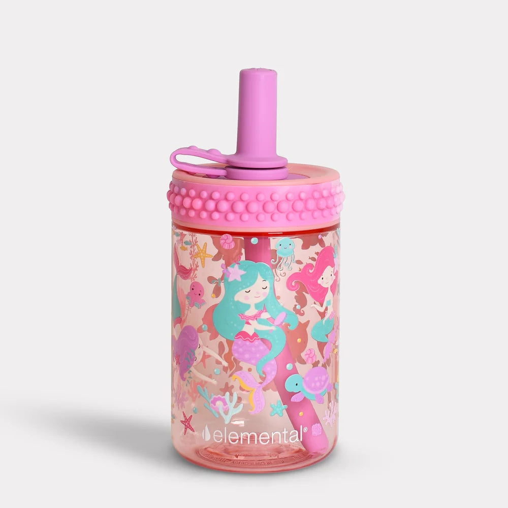 Elemental Totsy Leakproof Bubble Grip BPA Free 12oz Sippy Cup | Mermaid Bash