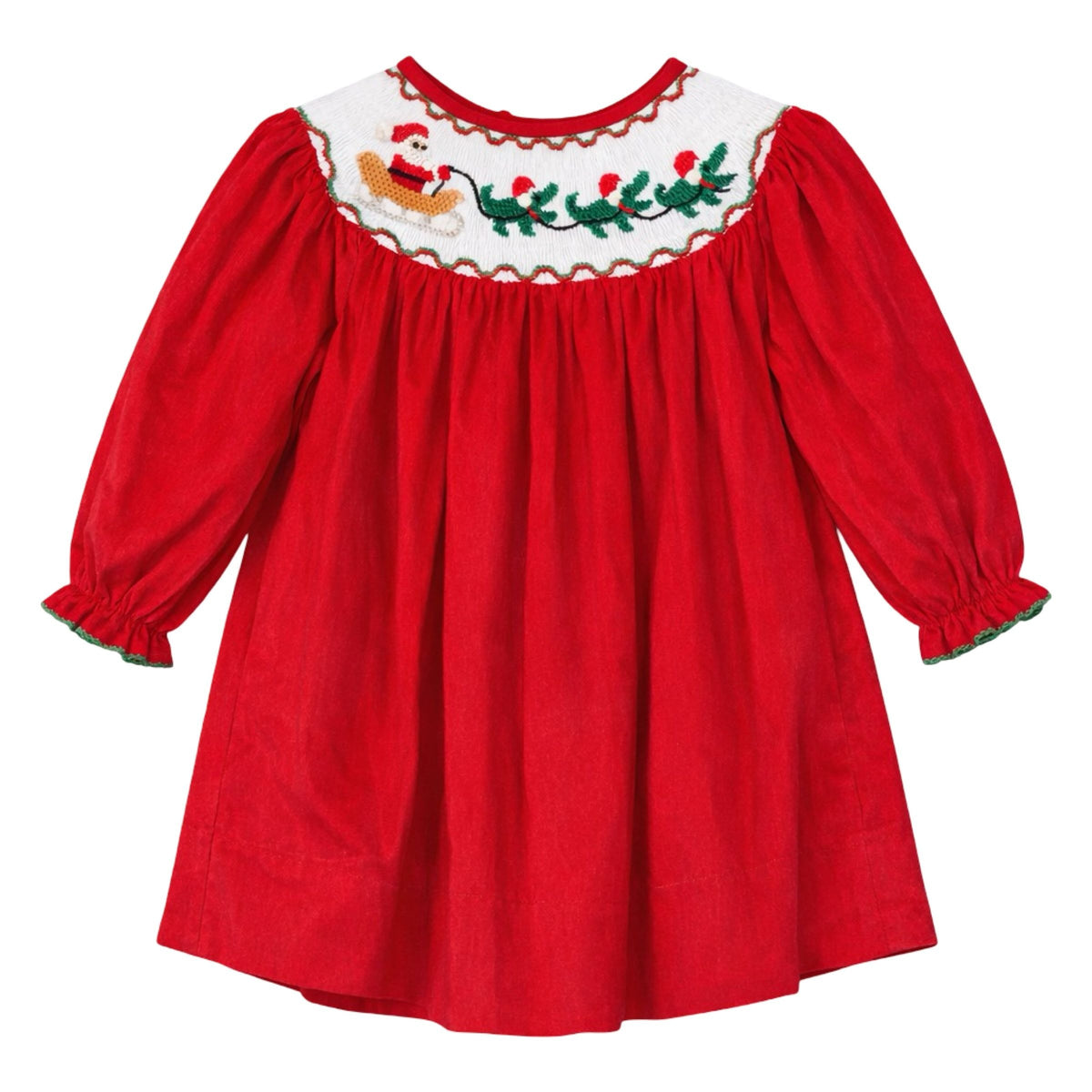 Cajun Cord Santa Smock Bishop Dress