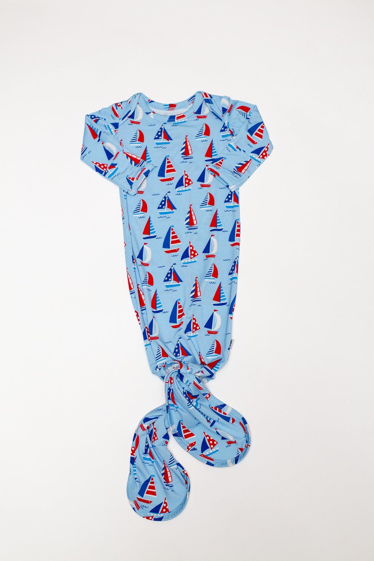 Goosies Sail Away Bamboo Knotted Infant Gown | 0-3M