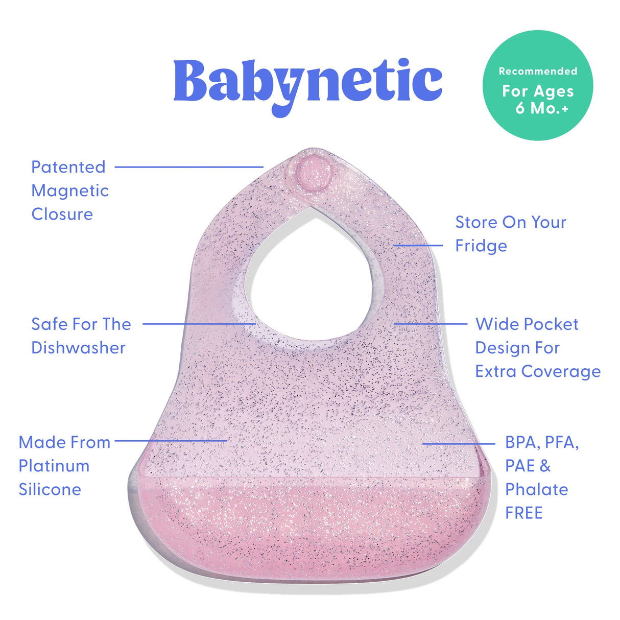 Babynetic Magnetic Silicone Bib | Strawberry Jelly