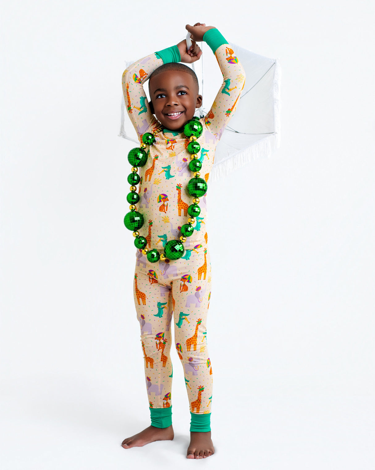 Pearls & Pelicans Zoo Mardi Gras Bamboo Two-Piece Pajamas