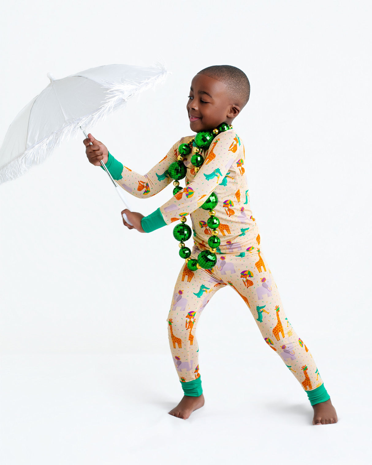 Pearls & Pelicans Zoo Mardi Gras Bamboo Two-Piece Pajamas