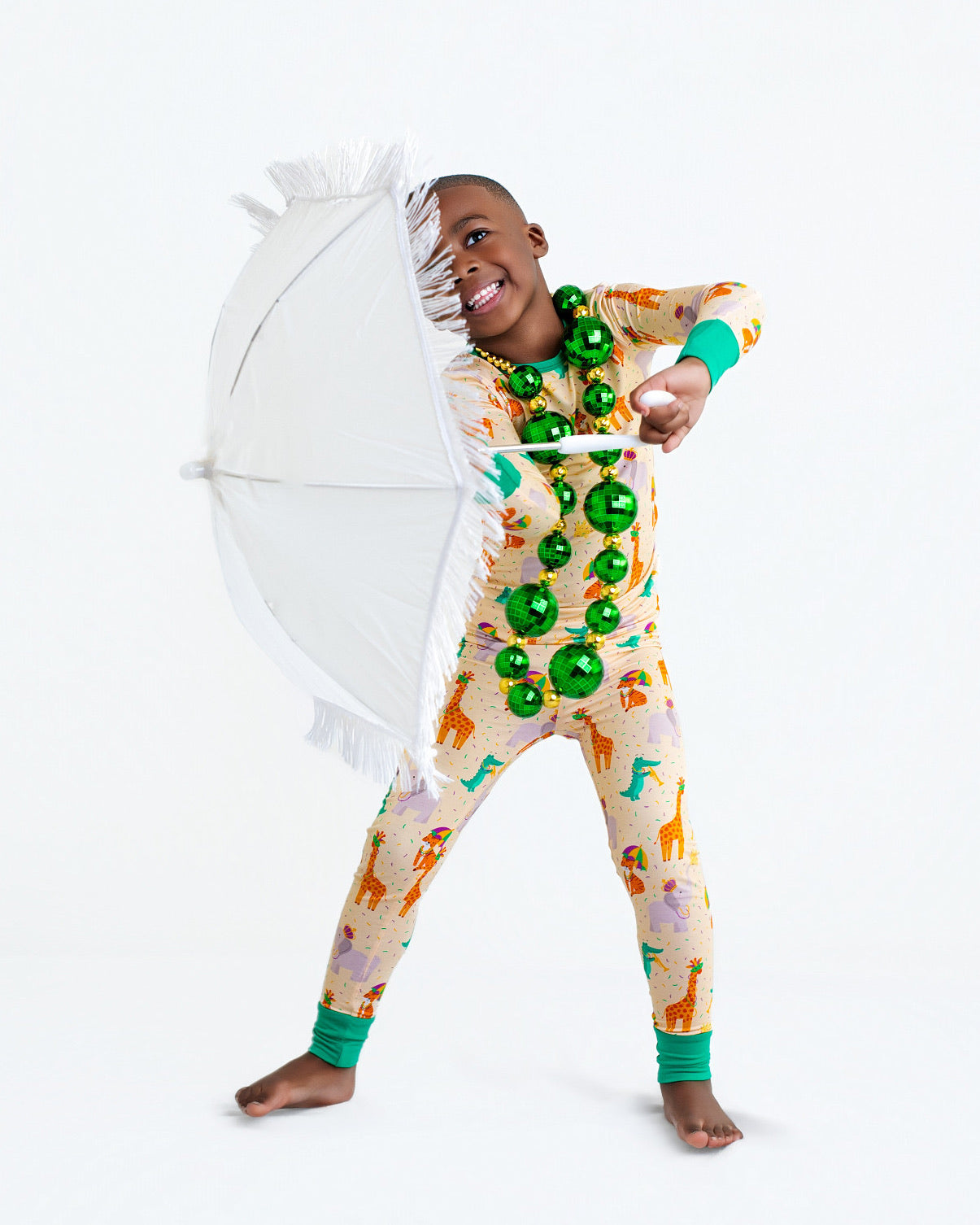 Pearls & Pelicans Zoo Mardi Gras Bamboo Two-Piece Pajamas