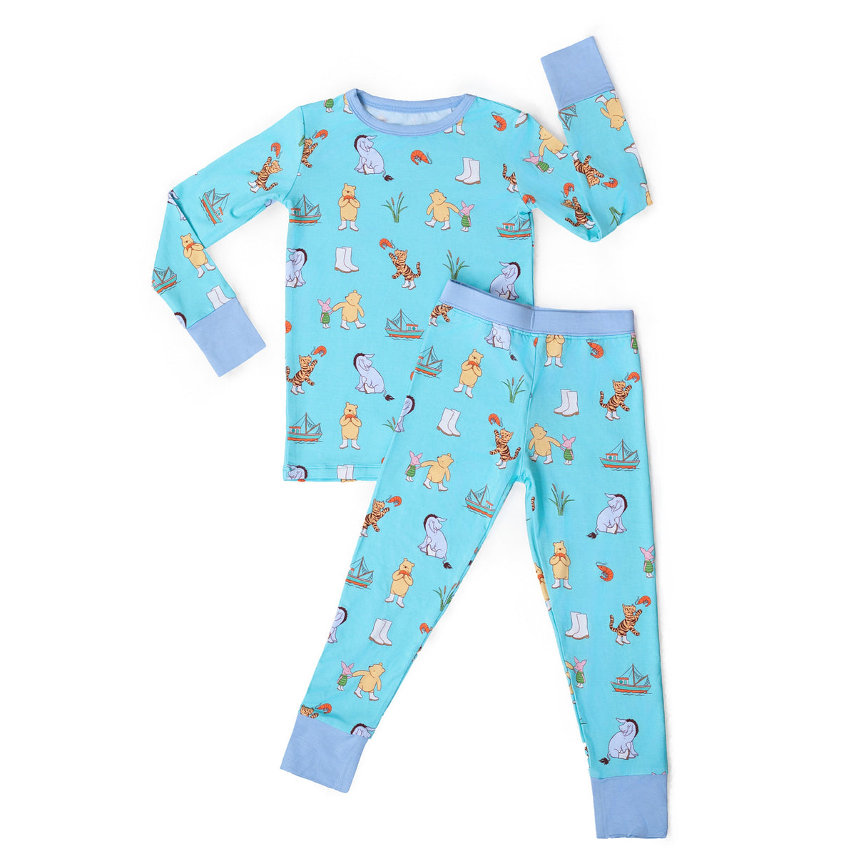 Pearls & Pelicans Pooh On The Bayou Bamboo Long Sleeve Two-Piece Pajamas