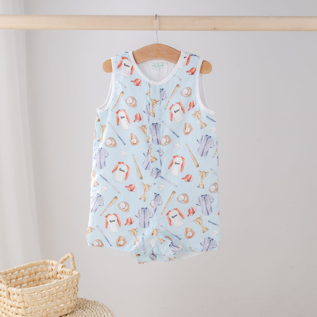 Nola Tawk Let's Play Ball Organic Muslin Shortall