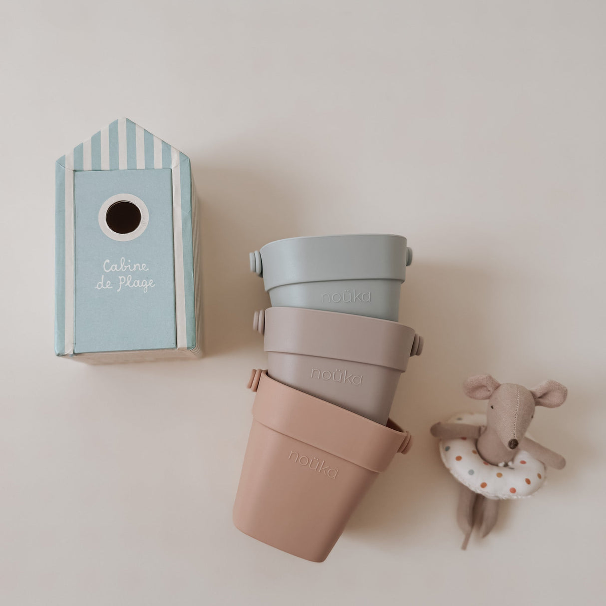 nouka Silicone Tiny Bath Stacking Buckets