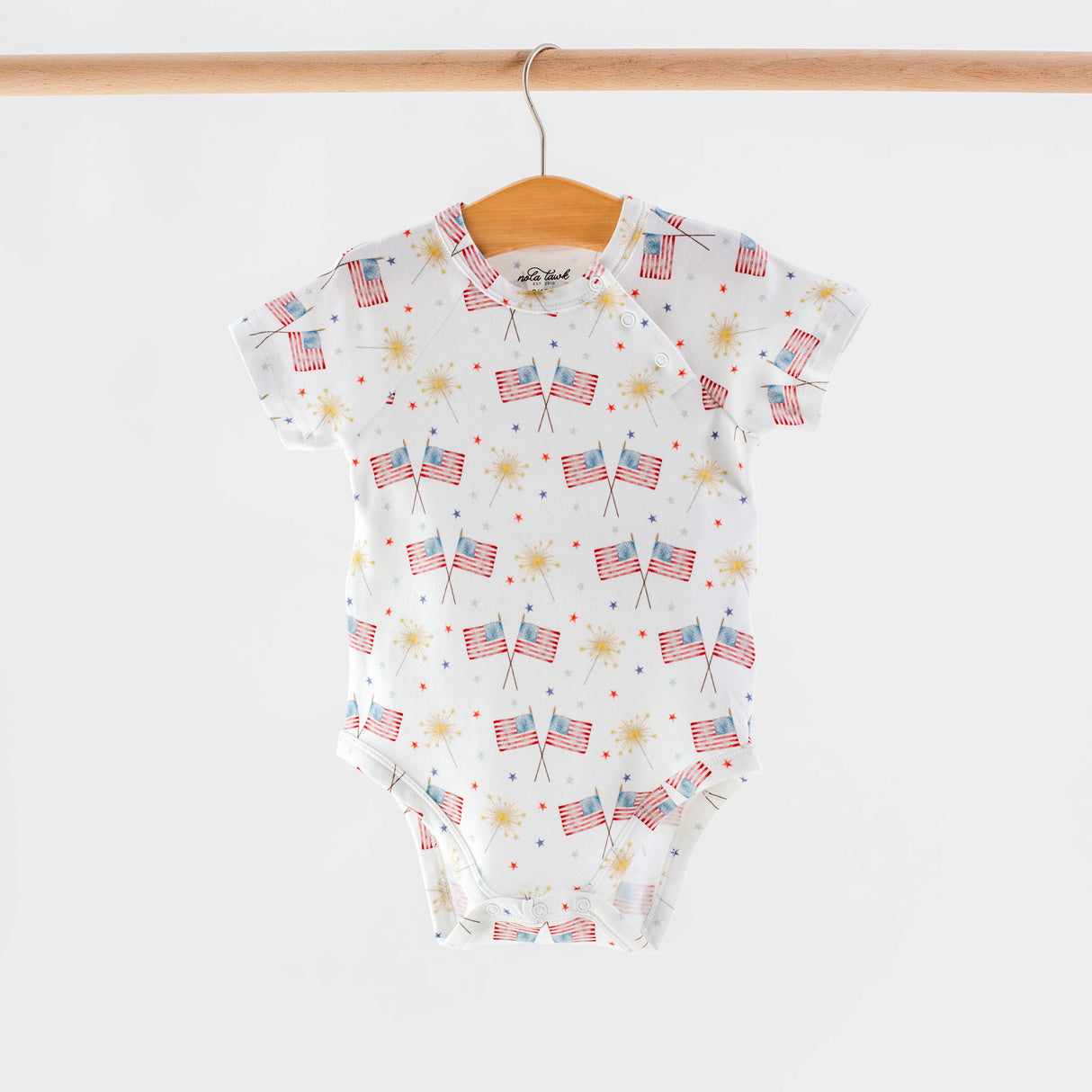 Nola Tawk Patriotic Parade Organic Cotton Onesie