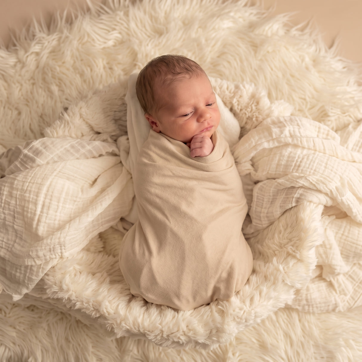 Sugar + Maple Bamboo Swaddle Blanket | Wheat