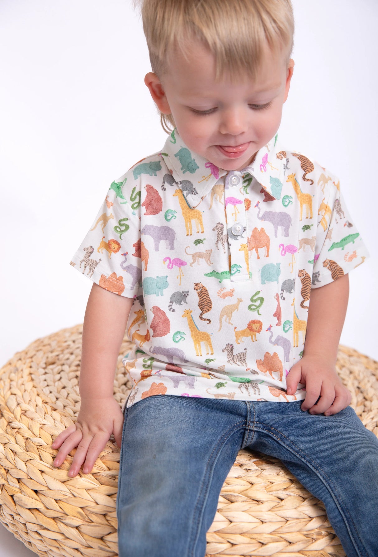 Goosies Zoo Crew Bamboo Short Sleeve Polo Shirt
