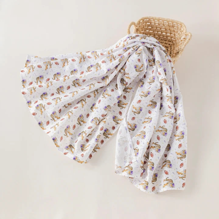 Nola Tawk Kickoff in Louisiana Organic Cotton Swaddle Blanket