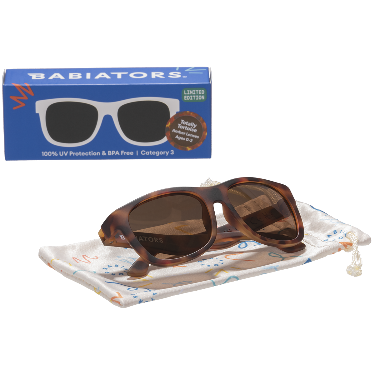 Babiators Polarized Navigator | Classic Tortoise Sunglasses Amber Lens (3-5 years)