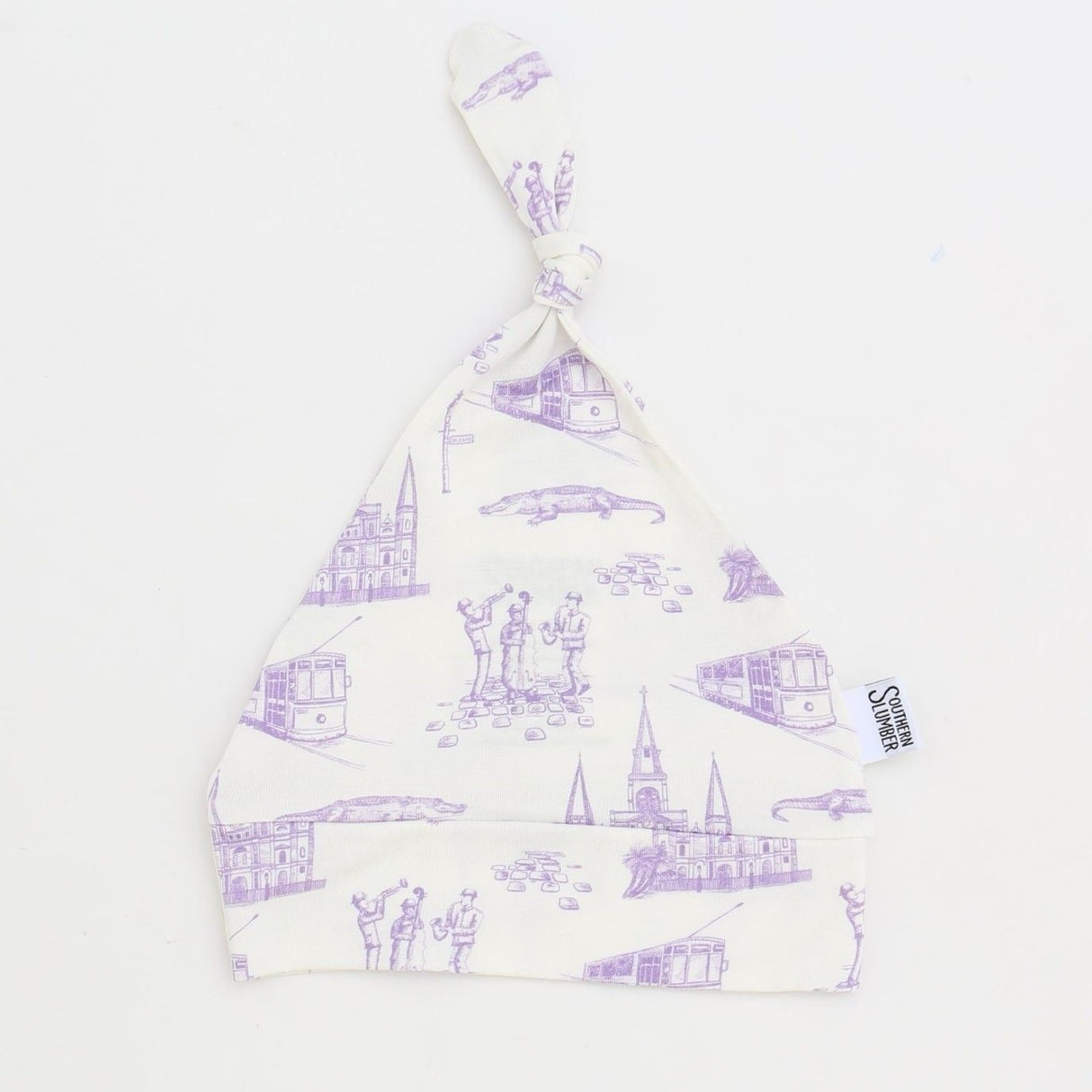 Southern Slumber Lavender Toile Bamboo Knotted Hat