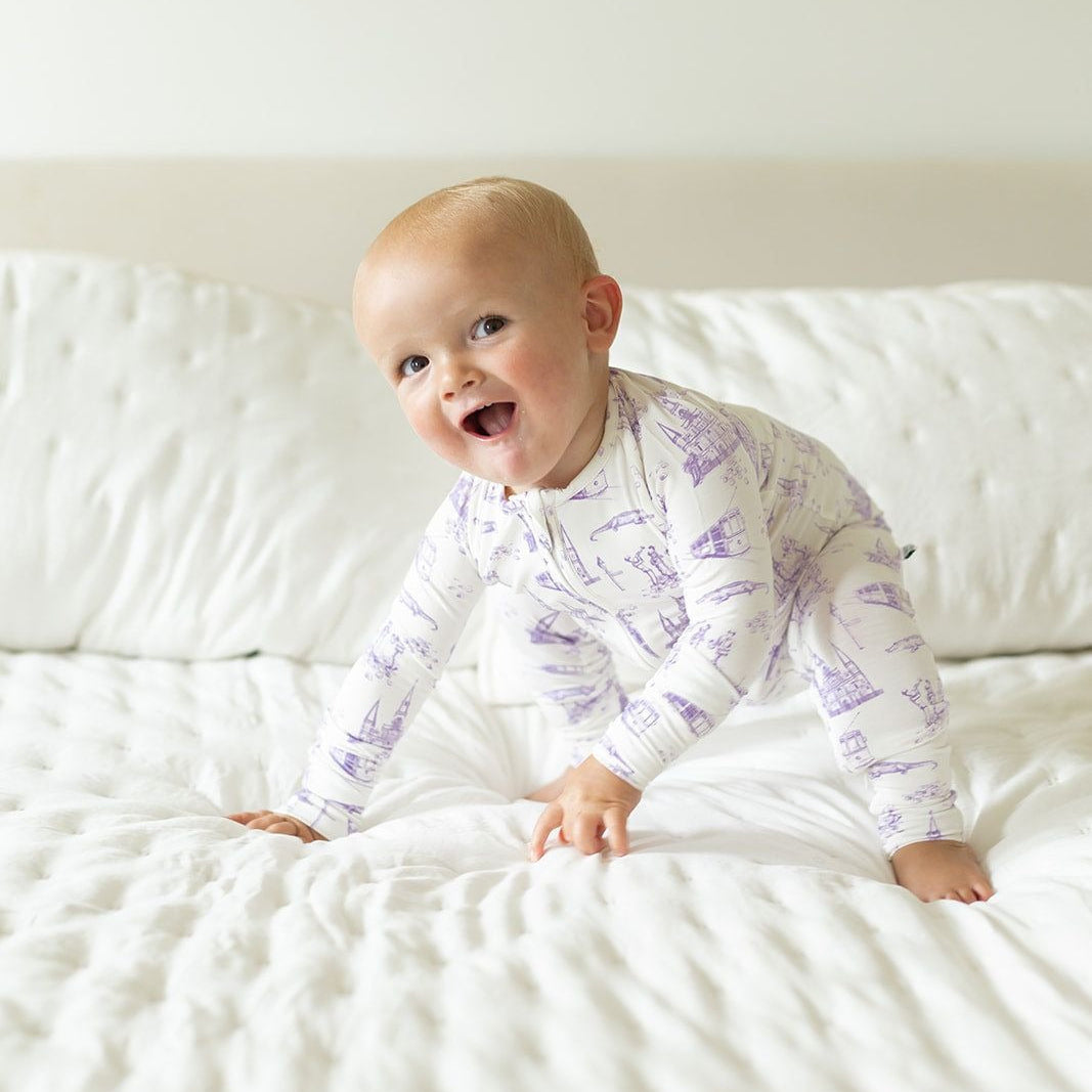 Southern Slumber Lavender Toile Double Zipper Bamboo Sleeper