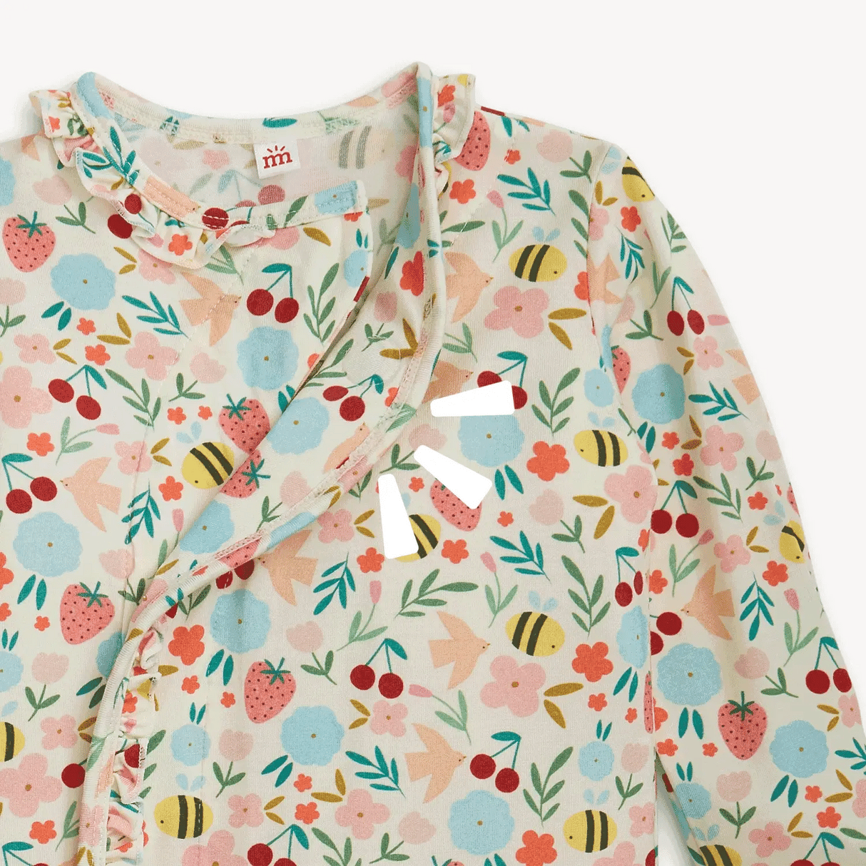 Magnetic Me Honey Blossom Ruffle Modal Magnetic Gown + Hat Set | NB-3M