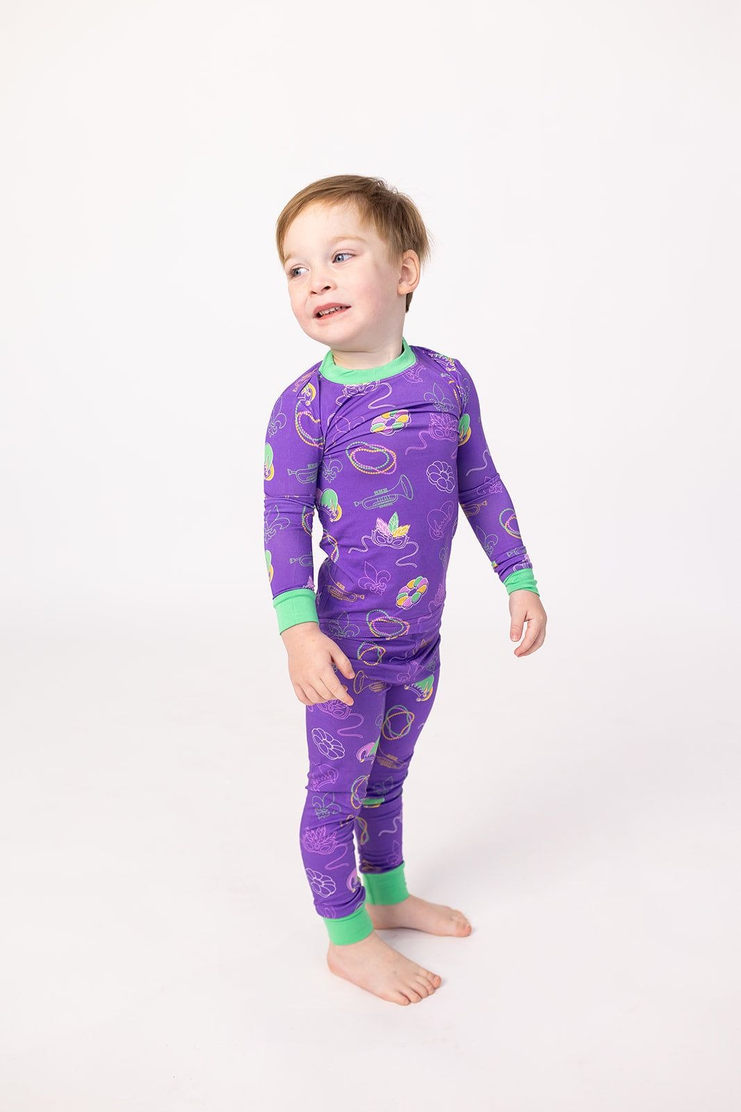 Southern Slumber Mardi Gras Purple 2-Piece Bamboo Pajama Set