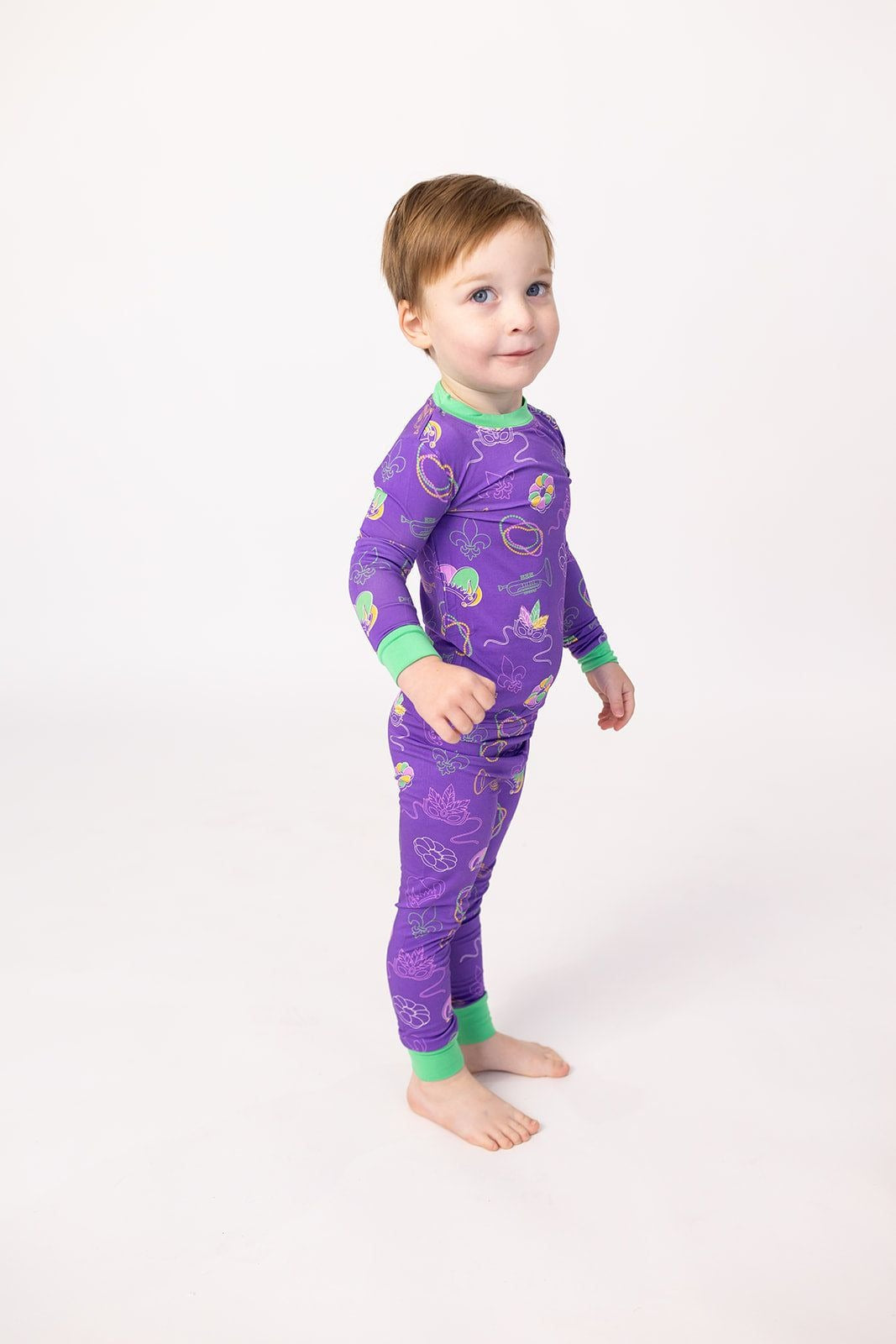 Southern Slumber Mardi Gras Purple 2-Piece Bamboo Pajama Set