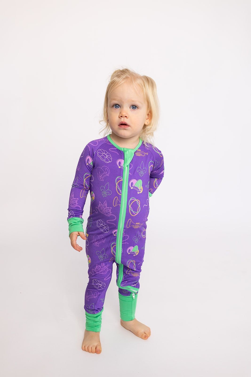 Southern Slumber Mardi Gras Purple Double Zipper Bamboo Sleeper