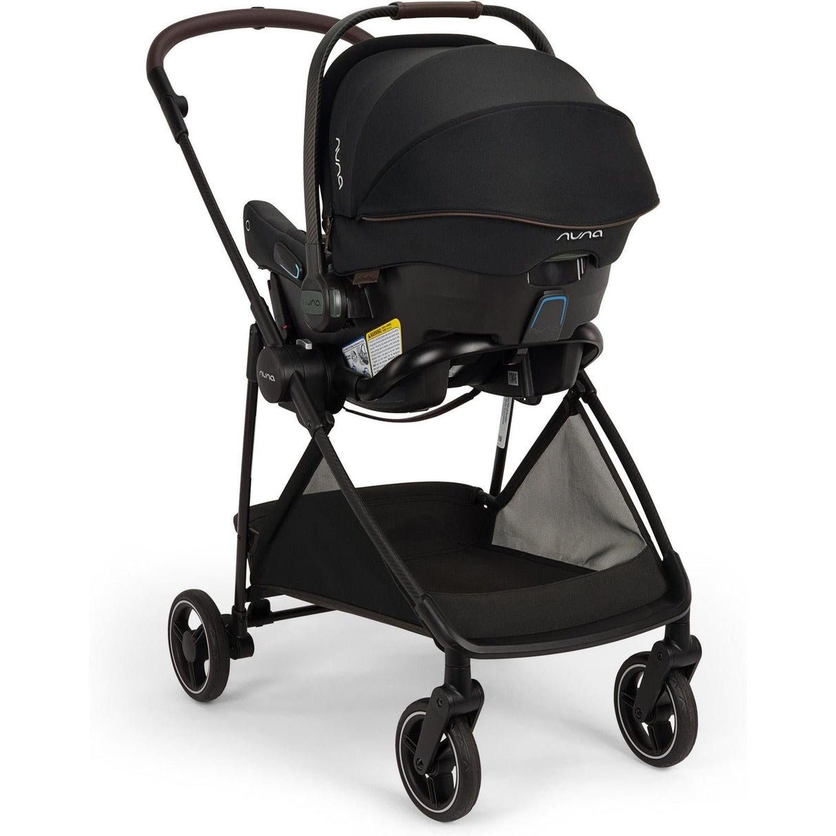 NUNA URBN FLEX SYSTEM Caviar | stroller frame, PIPA™ urbn car seat, ring adapter and carry bag