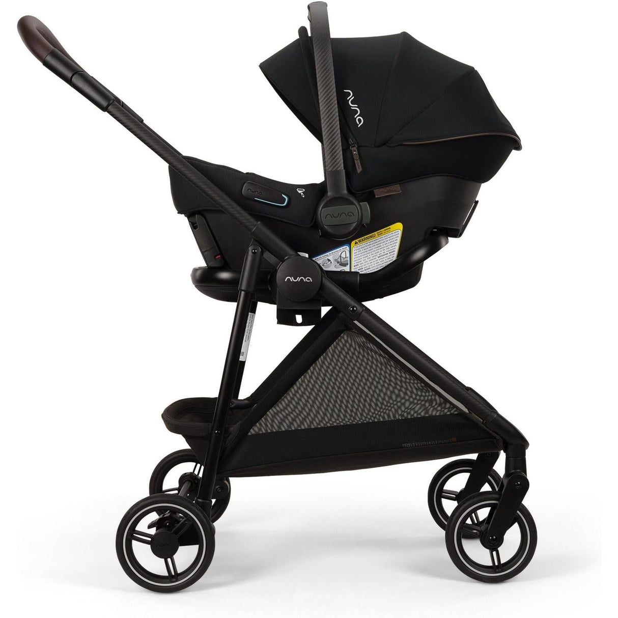 NUNA URBN FLEX SYSTEM Caviar | stroller frame, PIPA™ urbn car seat, ring adapter and carry bag