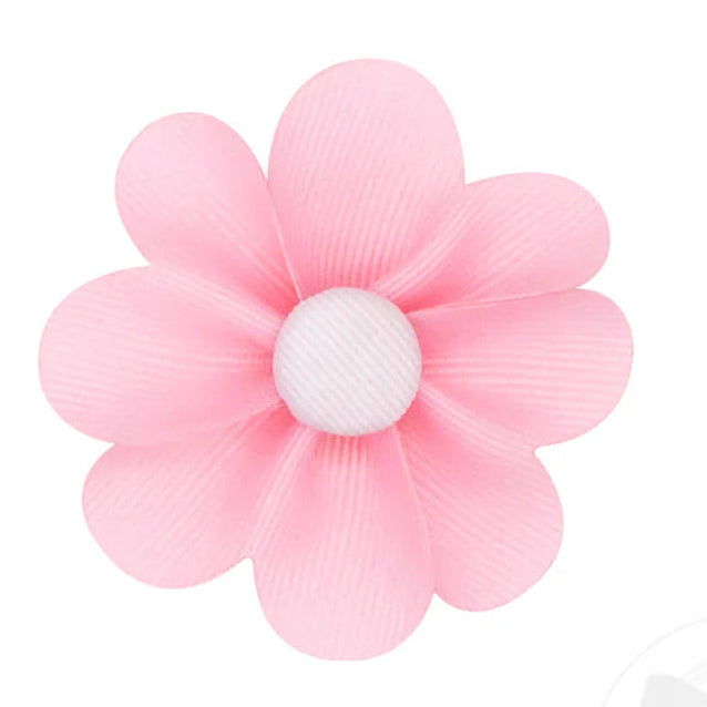 Wee Ones Grosgrain Petal Flower Hair Clip w/ Button Center