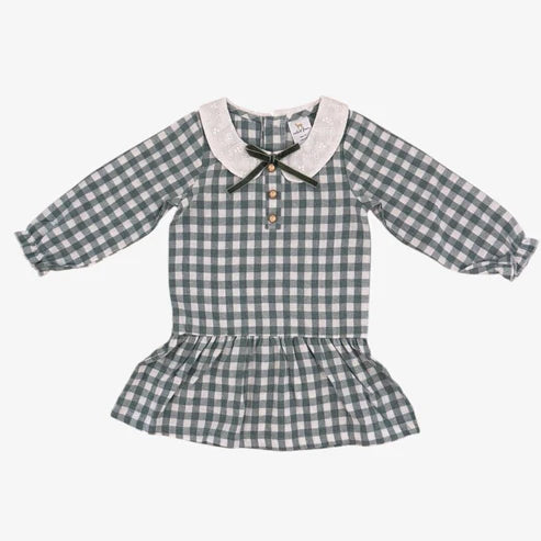 Velvet Fawn Wendy Dress | Green Plaid Flannel