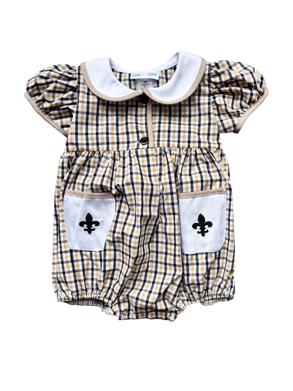 Fleur De Lis Saints Embroidered Pocket Bubble