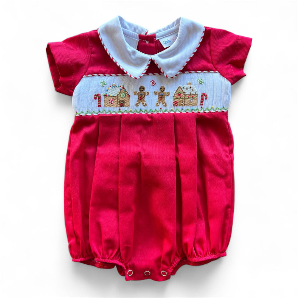 Lulu Babe Blake Gingerbread Smock Red Bubble